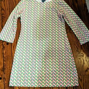 Melly M pink/yellow/green shift dress